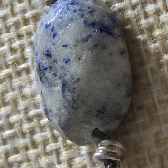 Lapiz Lazuli Pendant On A Silver   Necklace - Picture 2 of 9